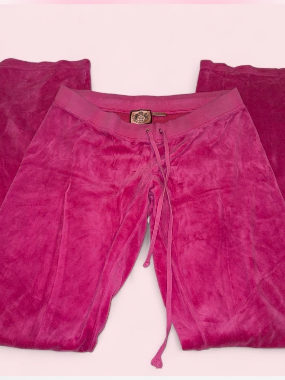 Y2K Juicy Couture Velour Drawstring Joggers - Fuchsia Pink